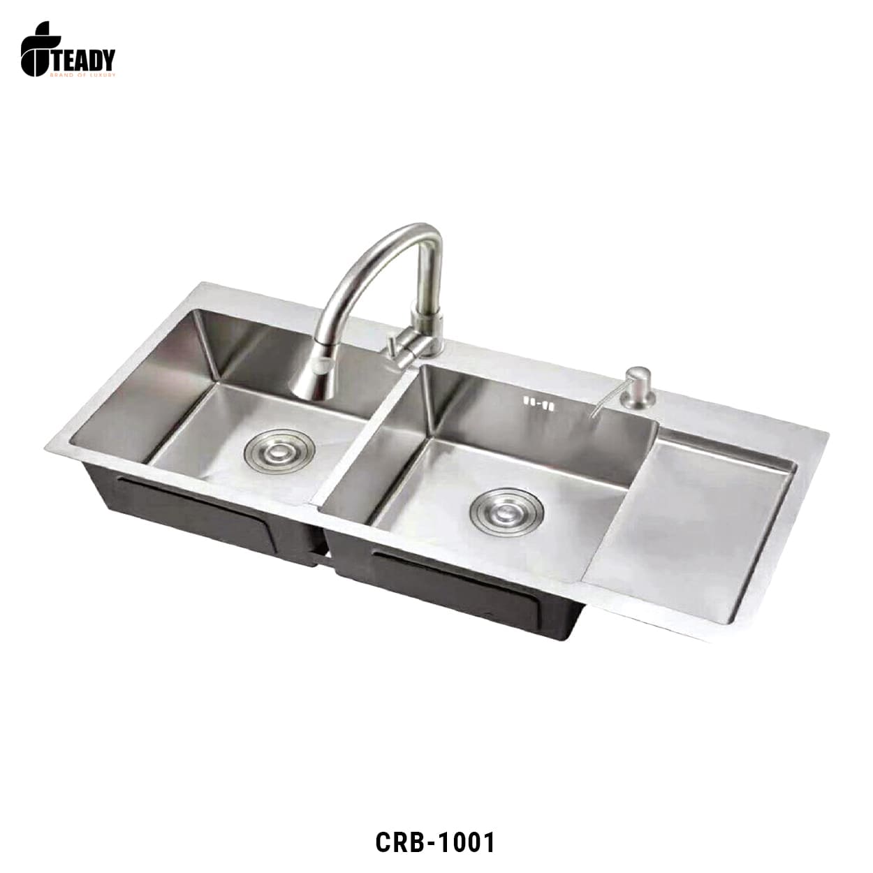 Chậu rửa bát Inox 2 hố cao cấp CRB-1001