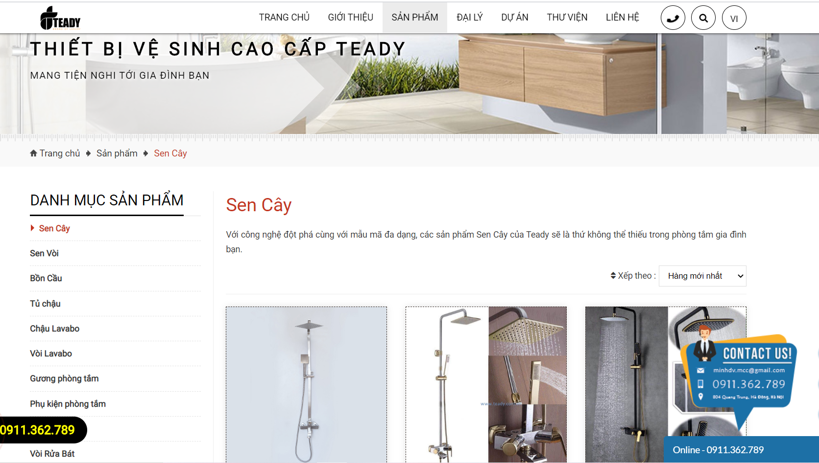 Website TEADY - nơi khách hàng thỏa sức chon lựa và mua sắm thiết bị vệ sinh cho căn hộ nhà mình.