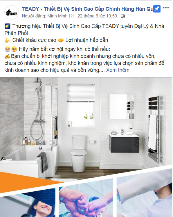 Một bài quảng cáo được hiển thị trên Facebook giúp tiếp cận khách hàng.